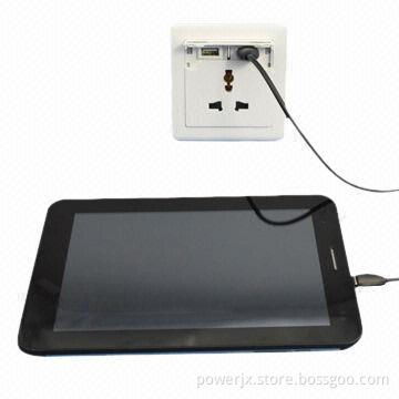 3-pin Plug Duplex USB Wall Socket for iPhone/iPad Charge, Built-in Automatic Recovery Fuse